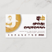 G -大文字の泡立ったコーヒーカップのロイヤリティの穿孔器 ロイヤリティカード (正面)