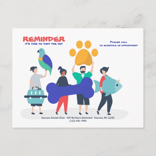 G.獣医へ行くアポイントメントの絵はがき ポストカード (正面)