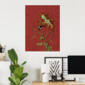 G.A. Audsley ヴィンテージ レッド 日本の 鳥 蓮の花 アート ポスター (ホームオフィス)