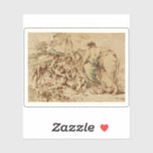 G.B.カスティリオーネ – 砂漠の風景の中の家族 シール (シート)