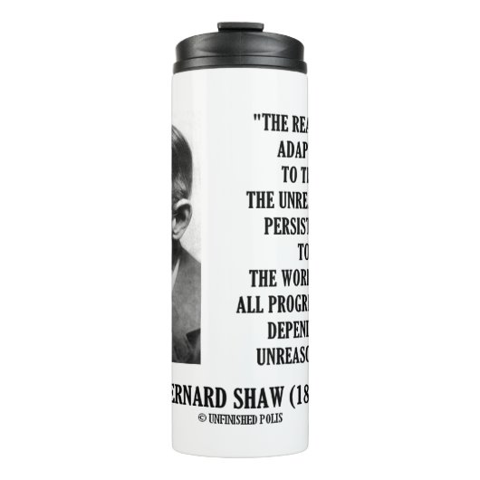 G.B.ショーの進歩は理不尽な人間に依存する タンブラー (正面)