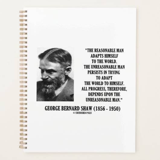 G.B.ショーの進歩は理不尽な男にかかっている プランナー手帳 (正面)