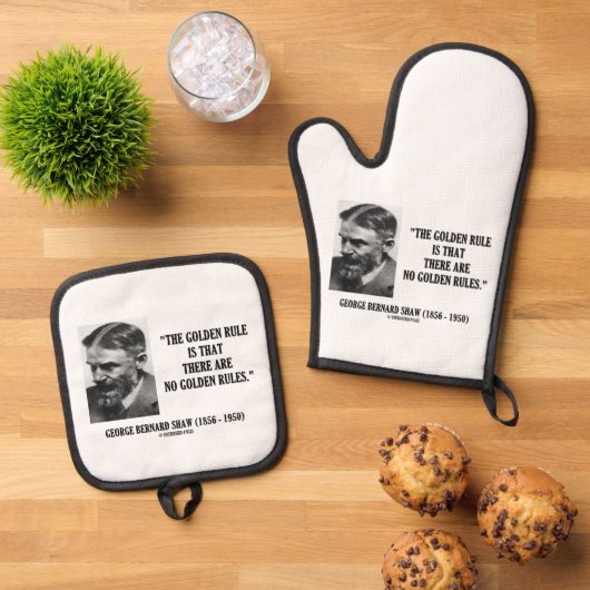 G. B.ショー黄金のルールNo黄金のルール引用文 鍋つかみ&鍋敷きセット (トップダウン)
