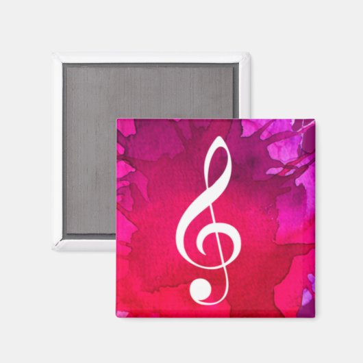G Clef with Magenta background Magnet マグネット (正面/裏面)