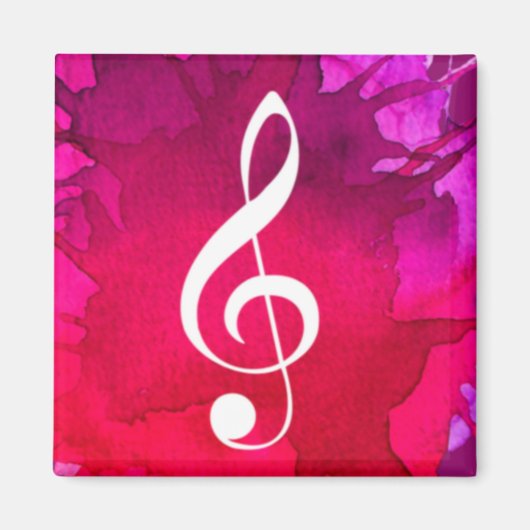 G Clef with Magenta background Magnet マグネット (正面)