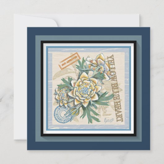 G Creation Officeの黄色い花のブランクカード シーズンカード (正面)