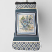 G Creation Office青い花 ゴルフヘッドカバー (回転90)