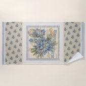 G Creation Office青い花 ビーチタオル (正面)