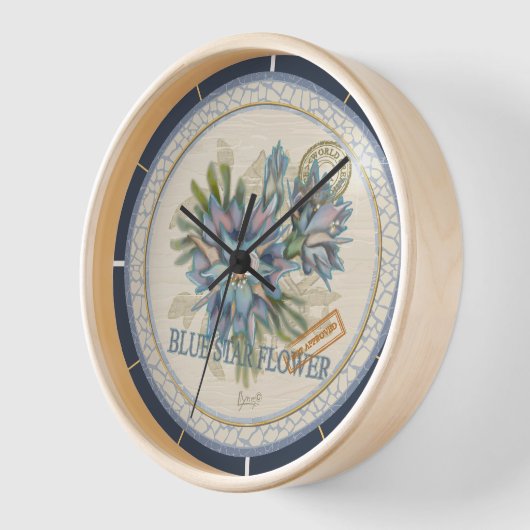 G Creation Office青い花 壁時計 (傾斜)