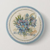 G Creation Office青い花 缶バッジ (正面)