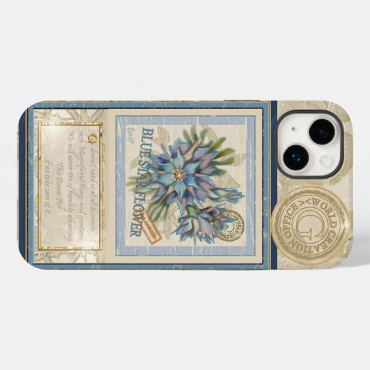 G Creation Office青い花 Case-Mate iPhoneケース (裏面 (横))