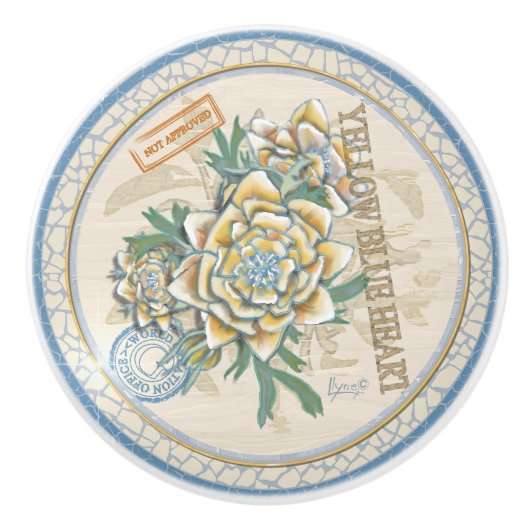 G Creation Office黄色い花セラミックノブ セラミックノブ (正面)