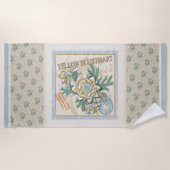 G Creation Office黄色い花 ビーチタオル (正面)