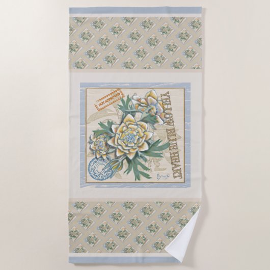 G Creation Office黄色い花 ビーチタオル (正面)