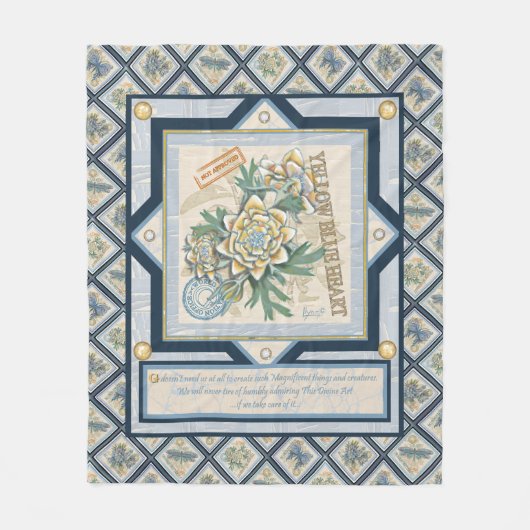 G Creation Office黄色い花 フリースブランケット (正面)