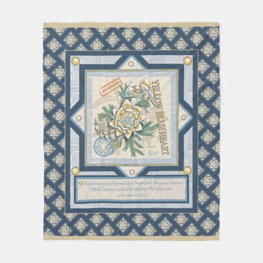 G Creation Office黄色い花 フリースブランケット (正面)