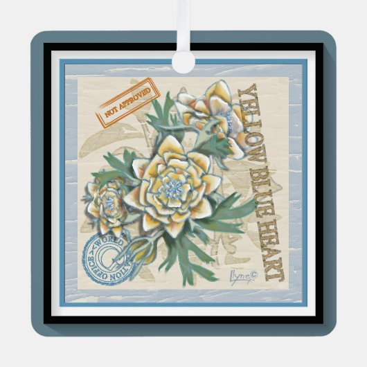 G Creation Office黄色い花 メタルオーナメント (正面)