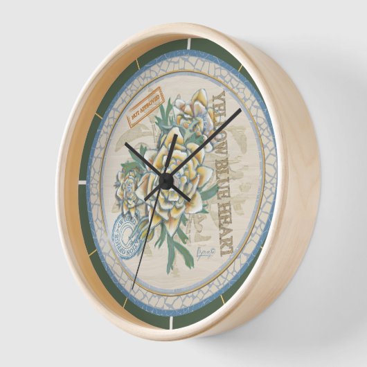 G Creation Office黄色い花 壁時計 (傾斜)