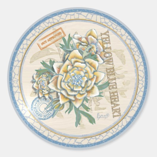 G Creation Office 黄色の花 ラウンドシール (正面)