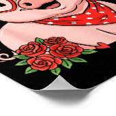 G Cute Farm Animal Sungles Heart Love Valentine ポスター (角)