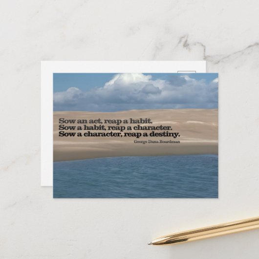 G.D.ボーダー感動的マン引用文「行為を行う」 ポストカード (正面/裏面インサイチュ)