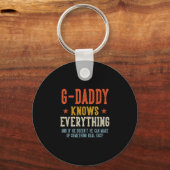 G-daddyはすべてを知っている父の日レトロデザイン キーホルダー (正面)