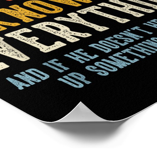 G-daddy knows everything father's day retro ポスター (角)