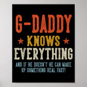 G-daddy knows everything father's day retro ポスター (正面)