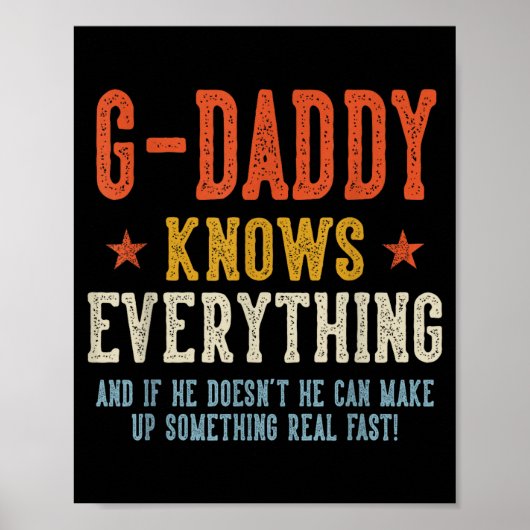 G-daddy knows everything father's day retro ポスター (正面)