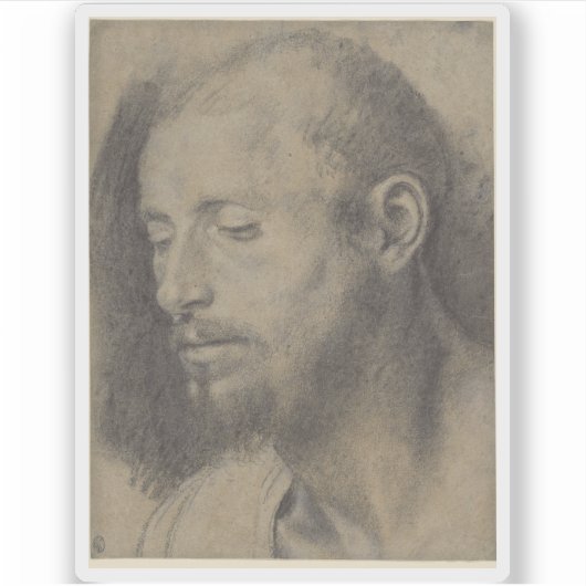 G.G.サボルド – 髭のある男の頭の勉強 シール (正面)