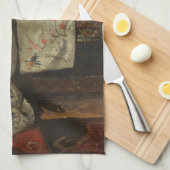 G.H. Breitnerの白い着物の女の子-ファインアート キッチンタオル (四つ折り)