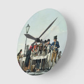 G.Hunt 1825年によって刻まれる通りの朝食(engravi ラウンド壁時計 (傾斜)