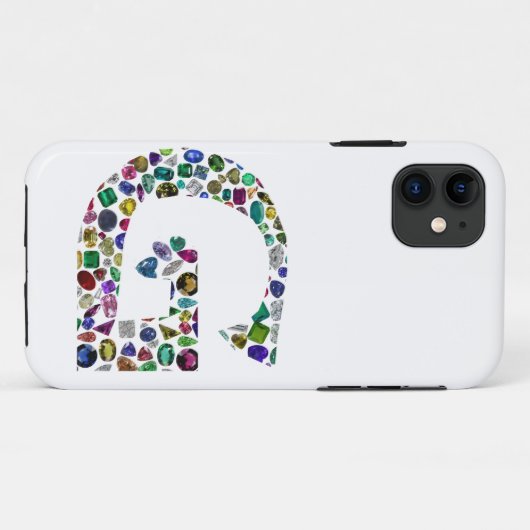 G Initial Gemstone Design Case-Mate iPhoneケース (裏面(横))
