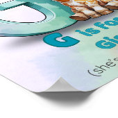 G is for Giraffe – Gentle Alphabet Animal Wall Art ポスター (角)