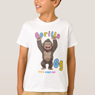 「G is for Gorilla」アルファベットティー – 日々成長 Tシャツ
