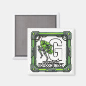 G is for Grasshopper – GTAスタイルのABC学習 マグネット (正面/裏面)