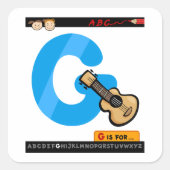 G Is For Guitar スクエアシール (正面)