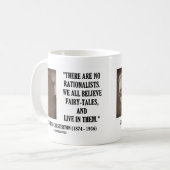 G.K.チェスタートンいいえ合理主義者すべて信じの引用文 コーヒーマグカップ (正面左)