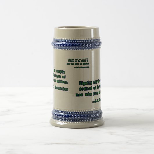 G.K.チェスタートンによる偏見の定義 ビールジョッキ (中央)