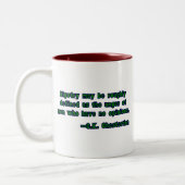 G.K.チェスタートン引用文オンビゴトライ ツートーンマグカップ (左)