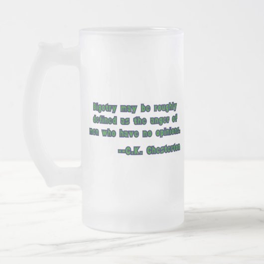 G.K.チェスタートン引用文オンビゴトライ フロストグラスビールジョッキ (左)