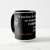 G.K.崩壊社会に関するチェスタートン引用文 マグカップ (正面左)