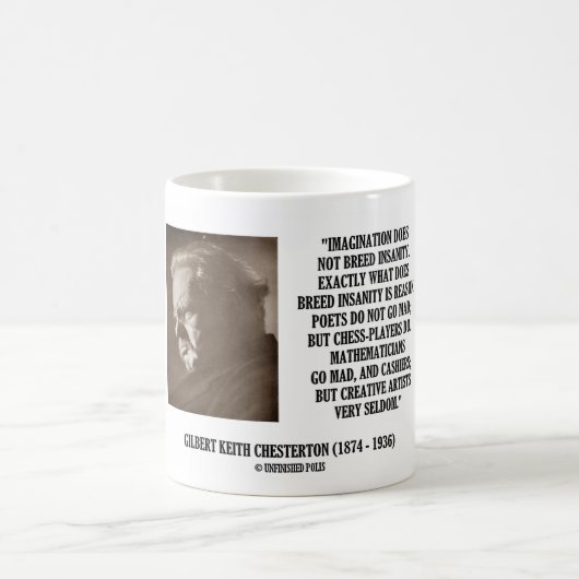 G.K. Chestertonの想像の精神異常のクリエイティブ コーヒーマグカップ (中央)