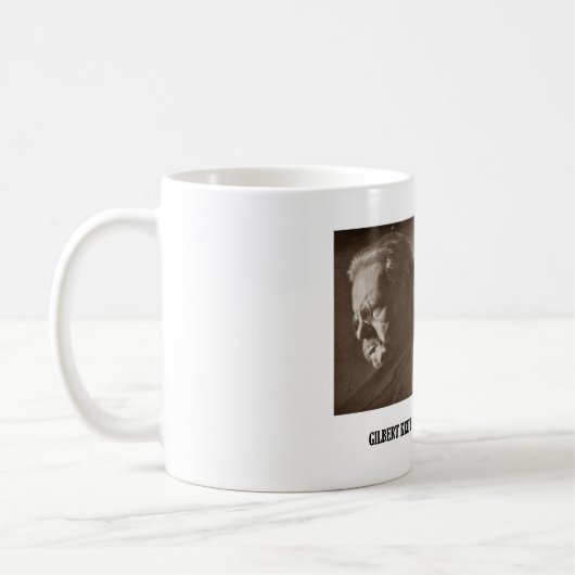 G.K. Chestertonの想像の精神異常のクリエイティブ コーヒーマグカップ (左)