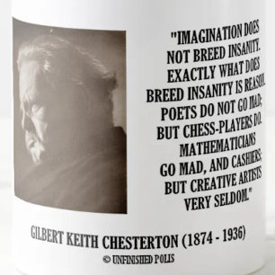 G.K. Chestertonの想像の精神異常のクリエイティブ コーヒーマグカップ