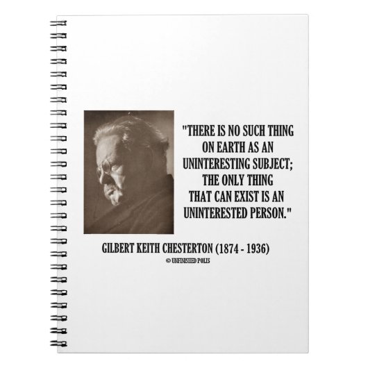 G.K. Chestertonの退屈な従がう無関心 ノートブック (正面)