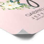 G Letter Monogram Blush Floral Decor ポスター (角)