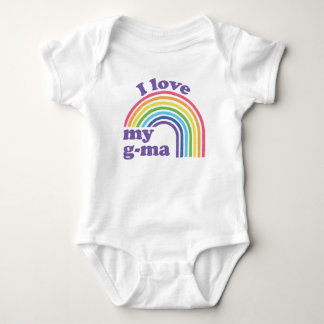 G-Ma がだいすき - かわいいレインボー ベビーボディスーツ