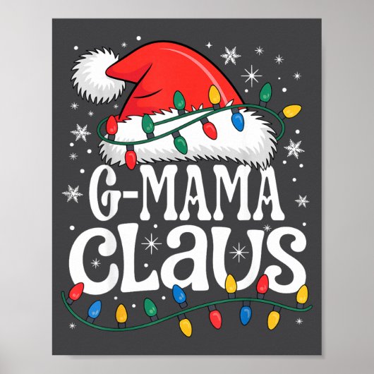 G-mama Claus Funny Xmas Christmas Grandma Holiday  ポスター (正面)