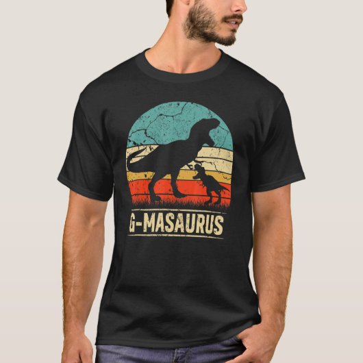 G Masaurus Tレックス恐竜G Ma Saurusファミリーマッチ Tシャツ (正面)